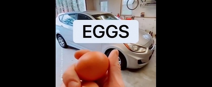 Someone lifts car on eggs seen on reddit