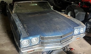 Someone Found This 1970 Chevelle Convertible in a Barn, Fathom Blue Parked for 4 Decades