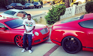 Soulja Boy Going Though a Red Bentley Phase