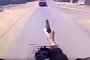 South African Motorcycle Police Officer Using Guns During Suspect Chase