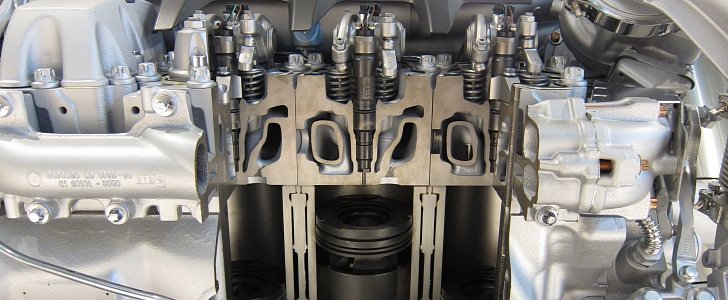 Cutaway of MAN V8 Diesel engine