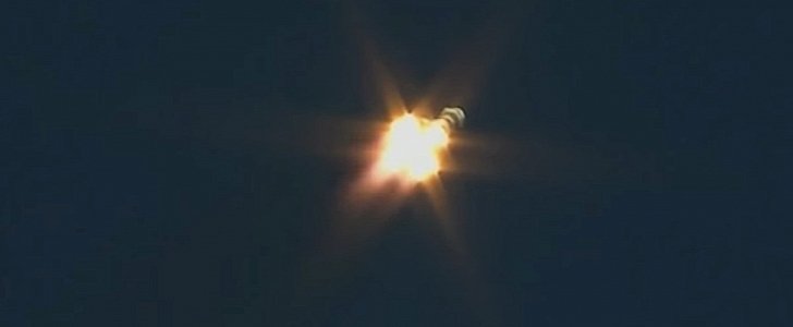Soyuz rocket ascending, October 11, 2018