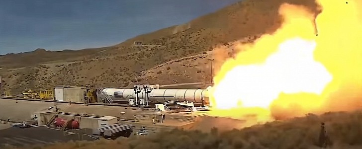 Space Launch System booster test fire in Utah, September 2020