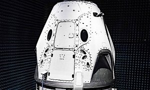 SpaceX Crew Dragon Capsule Shown Vertical Prior to Testing
