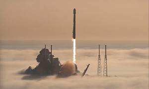 SpaceX Falcon 9 Rocket Rises Above Foggy Florida in Spectacular Launch