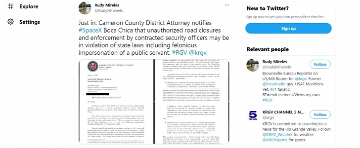 District Attorney Accuses SpaceX of Illegally Blocking Public Roads