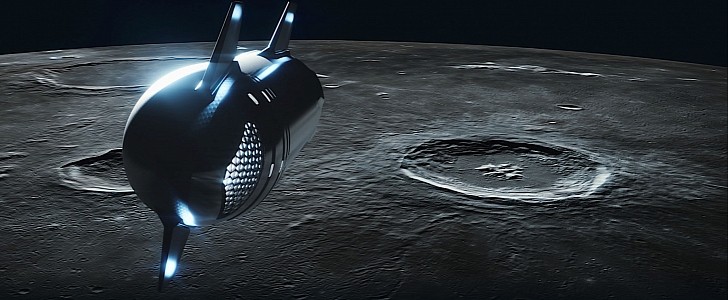 SpaceX Starship dearMoon mission rendering