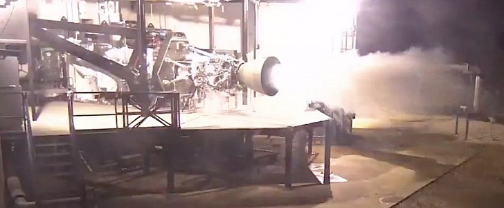 SpaceX Raptor engine firing