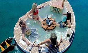 Spacruzzi Is a Floating Hot Tub With Its Own Fireplace, Offers a Luxurious Experience