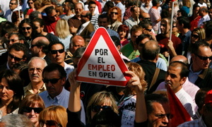 Spanish Opel Workers Protest Against Magna