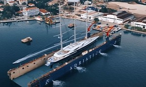 Spectacular Black Pearl Megayacht, the Biggest of Its Kind in the World, Is in for a Refit