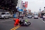 Spectacular Brush with Death for Clumsy Scooter Rider