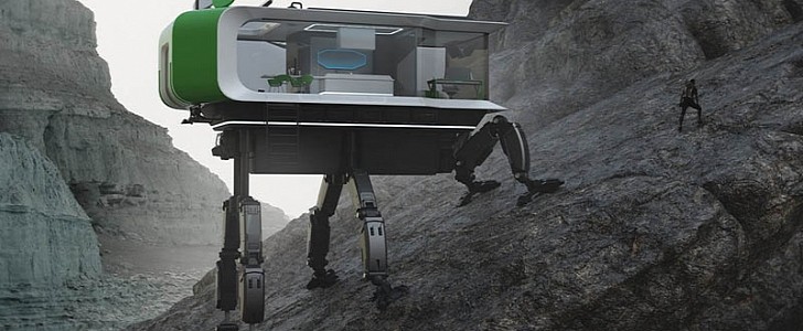 Mobile home concept imagines a walking house with incredible off-road capabilities and amenities 