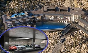 Spectacular Spaceship-Like Mansion Hovers Near the Mountain Top, Still Has a Dream Garage