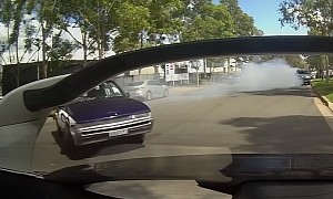 Spectacular Street Burnout Ends With Hit-and-Run, Driver Leaves Damning Evidence