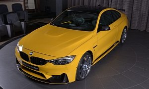 Speed Yellow BMW M4 Competition Pack Has Carbon Kit in Abu Dhabi