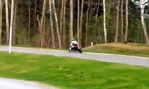 Speeding CBR600 Rider Crashes Silly into Some Trees