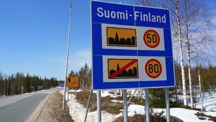 Finland speed limit sign