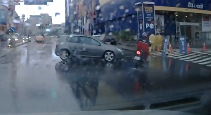 Speeding Scooter Can't Brake in the Rain