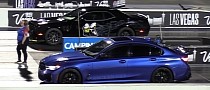 Sporty Bimmer Drag Races Dodge Muscle Car: What Happens in Vegas Should Stay in Vegas