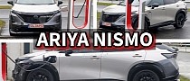 Sporty Nissan Ariya Nismo Caught Sipping Electrons From a Tesla Supercharger