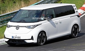 Sporty VW ID. Buzz Spied Testing at the Nurburgring, It's Likely the Hot GTX Variant