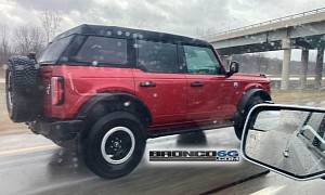 Spotted 2021 Ford Bronco Looks Rapid Red Cool With Strange “Fastback” Soft Top