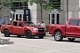 Spotted 2022 Ford Maverick and F-150 Show Crimson Paint and Size Differences