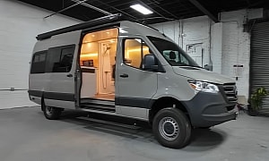 Sprinter Camper Van Is a Luxurious Hotel Room on Wheels With a Clean, Minimalist Design