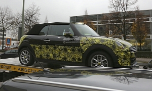 Spyshots: 2014 MINI Cooper Convertible Spied with Front Parking Sensors