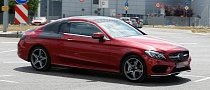 Spyshots: 2016 Mercedes C-Class Coupe Almost Undisguised in Red Paint Signals Debut