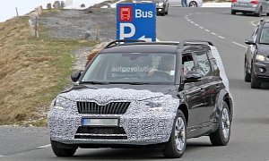 Spyshots: 2016 Skoda Snowman 7-Seater Testing in the Alps with Front and Rear Camouflage