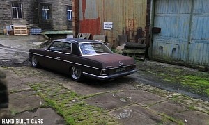 Stanced 1972 Mercedes-Benz 280 CE Coupe Looks Rusty in the UK Countryside