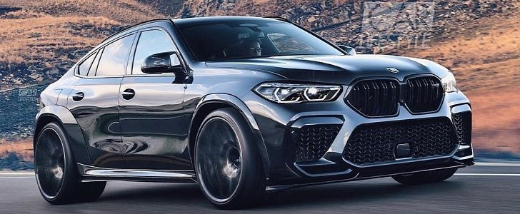 Stanced 2020 BMW X6 M rendering