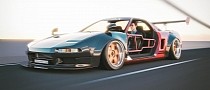 Stanced Acura NSX Has Virtual Tale of Two Stories With Tubular Doors, CF Front End