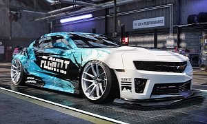 Stanced Chevrolet Camaro Looks Like a Transformers Car in This NFS Garage