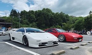 Stanced Ferrari F355 and Lamborghini Diablo Are Big In Japan