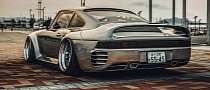 Stanced Porsche 959 Rendered, Has Mad Camber