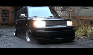 Stanced Scion xB Rides on Work Equips
