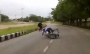 Standing Rider Stunt Goes Very Wrong