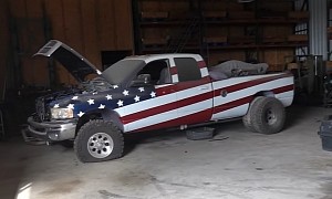 Stars and Stripes Ram Truck Screams Murica, Comes with a Couch in the Bed