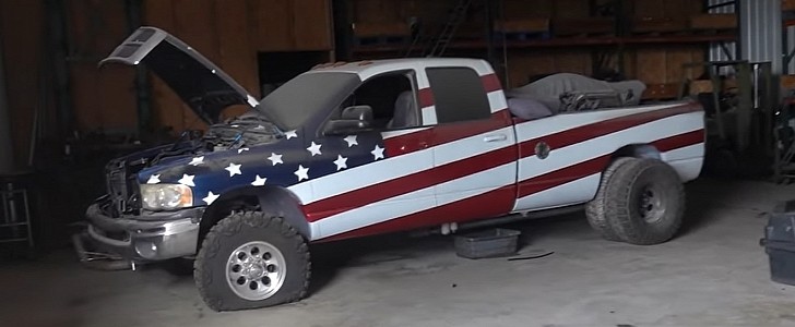 Ram truck with stars and stripes livery