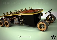 Steampunk 6-Wheel Land Yacht Is a Car from the Future Past