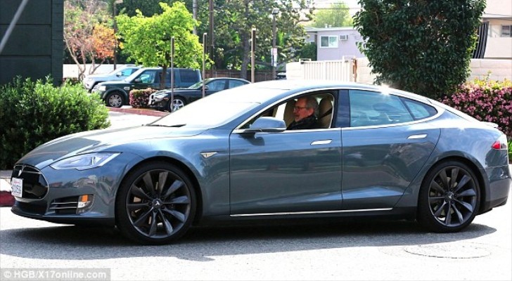 Steven Spielberg Driving Tesla Model S