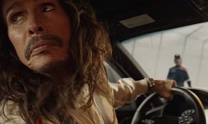 Steven Tyler Races Back in Time to Be 25YO Self in Kia Stinger GT Super Bowl Ad