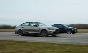 Stick-Shift 2021 BMW M3 Goes for Drag and Track Comparison With Cheaper E90 M3