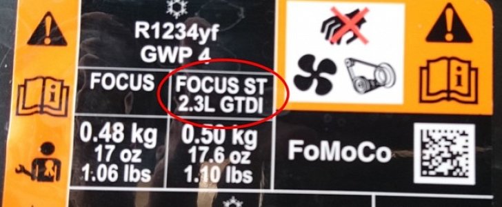 Sticker Confirms 2.3-Liter Turbo for 2020 Ford Focus ST