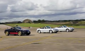 Stock Versus Two Supercharged Mazda MX-5 Miata Drags Make for 3 x Lots of Fun