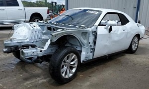 Stolen Dodge Challenger Hellcat Strips for Cash, This Is What's Left of It