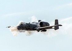 Strafing A-10 Thunderbolt Shreds Air Around It During Gunnery Competition